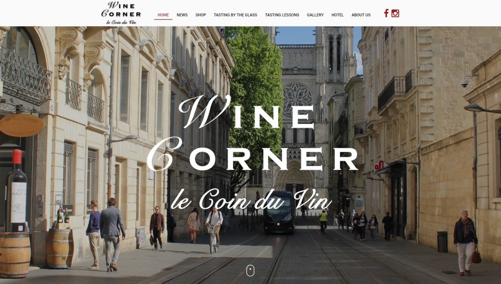screenshot site internet wine corner