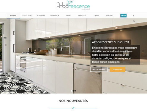 Accueil du site internet Arborescence réalisé par l'agence Wecode.fr